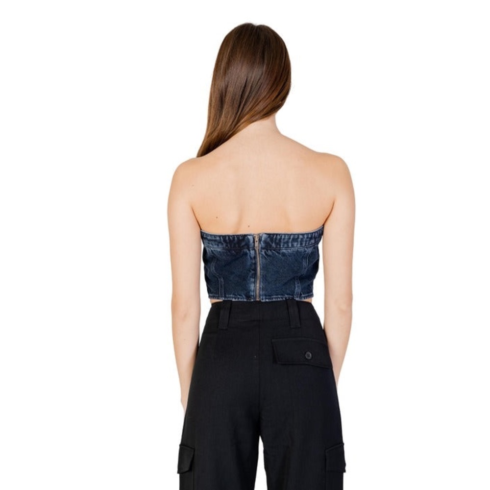 Calvin Klein Denim Strapless Top - Picture 4 of 9
